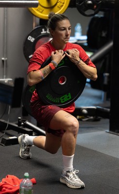 250825 - Wales Women Gym Session - Keira Bevan during a Wales Women weights session ahead of their first Women’s Rugby World Cup match against Canada