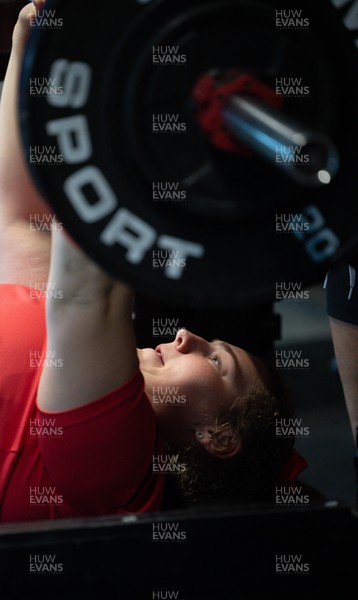 250825 - Wales Women Gym Session - Gwenllian Pyrs during a Wales Women weights session ahead of their first Women’s Rugby World Cup match against Canada