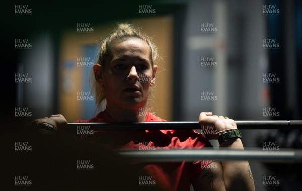 250825 - Wales Women Gym Session - Kerin Lake during a Wales Women weights session ahead of their first Women’s Rugby World Cup match against Canada