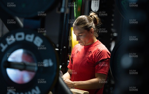 250825 - Wales Women Gym Session - Jasmine Joyce-Butchers during a Wales Women weights session ahead of their first Women’s Rugby World Cup match against Canada