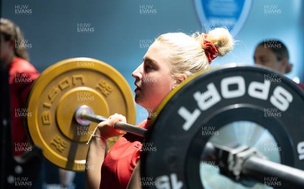 250825 - Wales Women Gym Session -  Molly Reardon during a Wales Women weights session ahead of their first Women’s Rugby World Cup match against Canada