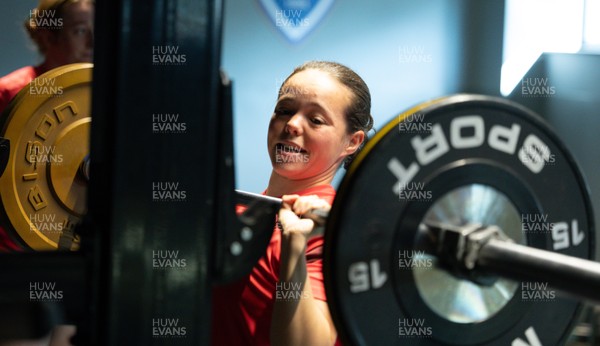 250825 - Wales Women Gym Session - Meg Davies during a Wales Women weights session ahead of their first Women’s Rugby World Cup match against Canada