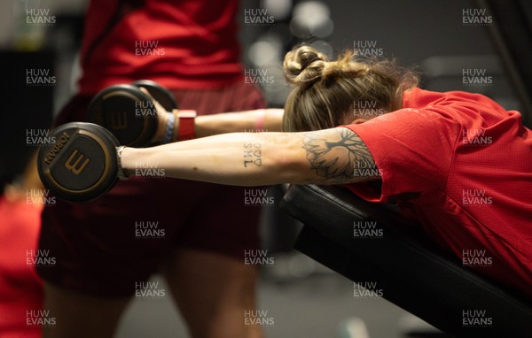 250825 - Wales Women Gym Session - Keira Bevan during a Wales Women weights session ahead of their first Women’s Rugby World Cup match against Canada