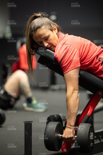 250825 - Wales Women Gym Session - Kayleigh Powell during a Wales Women weights session ahead of their first Women’s Rugby World Cup match against Canada