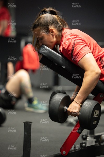 250825 - Wales Women Gym Session - Kayleigh Powell during a Wales Women weights session ahead of their first Women’s Rugby World Cup match against Canada