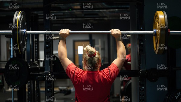 250825 - Wales Women Gym Session - Molly Reardon during a Wales Women weights session ahead of their first Women’s Rugby World Cup match against Canada