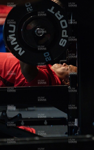 250825 - Wales Women Gym Session - Sisilia Tuipulotu during a Wales Women weights session ahead of their first Women’s Rugby World Cup match against Canada