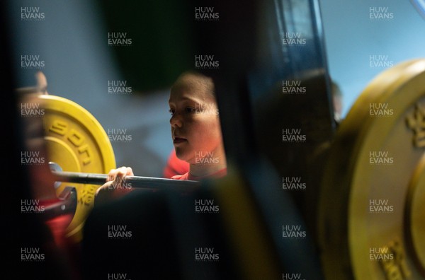 250825 - Wales Women Gym Session - Meg Davies during a Wales Women weights session ahead of their first Women’s Rugby World Cup match against Canada
