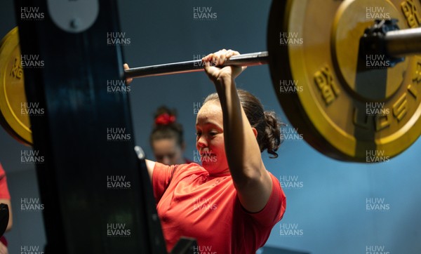 250825 - Wales Women Gym Session - Meg Davies during a Wales Women weights session ahead of their first Women’s Rugby World Cup match against Canada