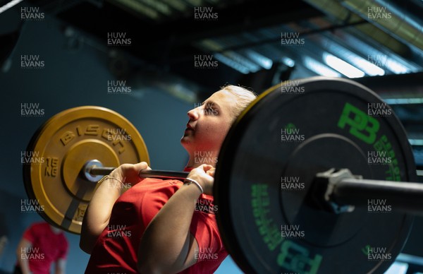 250825 - Wales Women Gym Session - Molly Reardon during a Wales Women weights session ahead of their first Women’s Rugby World Cup match against Canada