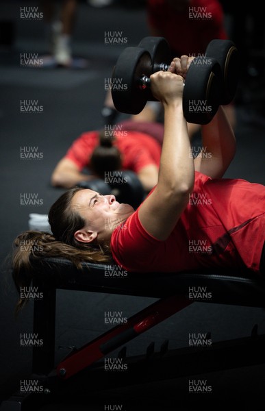 250825 - Wales Women Gym Session - Branwen Metcalfe during a Wales Women weights session ahead of their first Women’s Rugby World Cup match against Canada