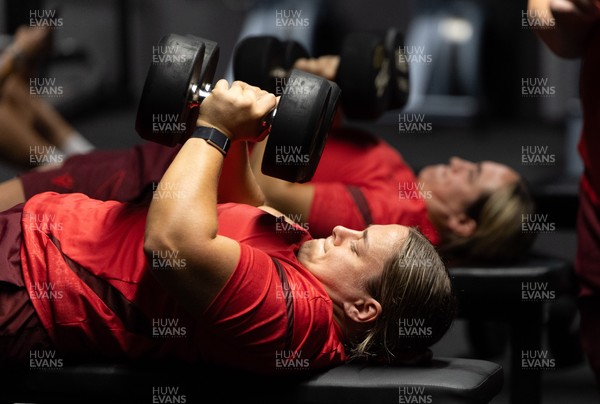 250825 - Wales Women Gym Session - Jenni Scoble during a Wales Women weights session ahead of their first Women’s Rugby World Cup match against Canada