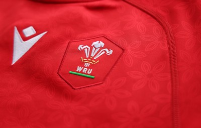 150725 - Wales Women Women’s Rugby World Cup 2025 Kit Launch, National Botanical Gardens of Wales - Wales Women’s Rugby World Cup jersey detailing