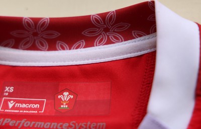 150725 - Wales Women Women’s Rugby World Cup 2025 Kit Launch, National Botanical Gardens of Wales - Wales Women’s Rugby World Cup jersey detailing