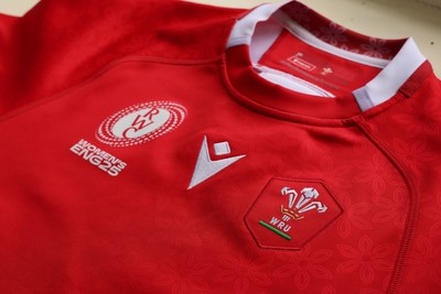 150725 - Wales Women Women’s Rugby World Cup 2025 Kit Launch, National Botanical Gardens of Wales - Wales Women’s Rugby World Cup jersey detailing