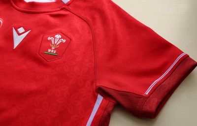 150725 - Wales Women Women’s Rugby World Cup 2025 Kit Launch, National Botanical Gardens of Wales - Wales Women’s Rugby World Cup jersey detailing