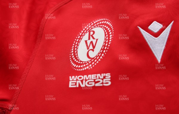 150725 - Wales Women Women’s Rugby World Cup 2025 Kit Launch, National Botanical Gardens of Wales - Wales Women’s Rugby World Cup jersey detailing