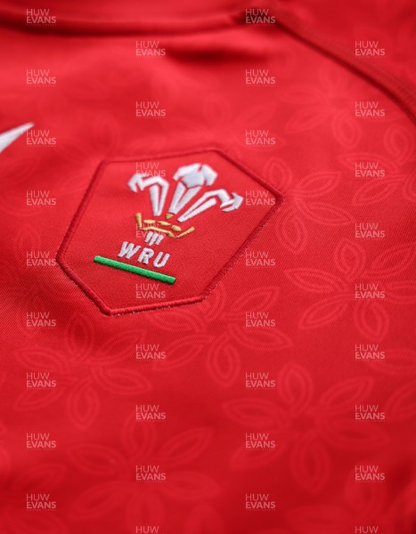 150725 - Wales Women Women’s Rugby World Cup 2025 Kit Launch, National Botanical Gardens of Wales - Wales Women’s Rugby World Cup jersey detailing