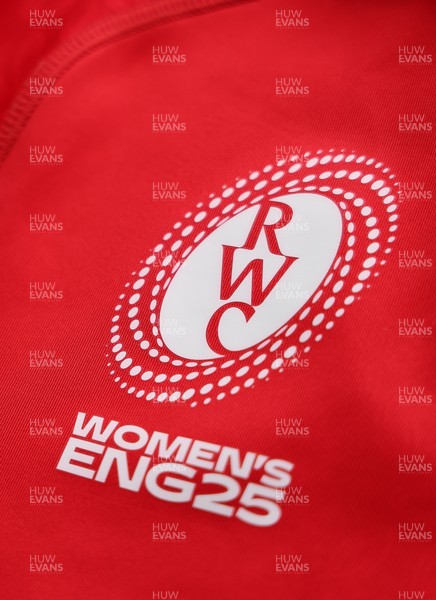 150725 - Wales Women Women’s Rugby World Cup 2025 Kit Launch, National Botanical Gardens of Wales - Wales Women’s Rugby World Cup jersey detailing