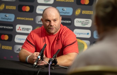 210825 - Wales Women Rugby World Cup Media Conference - Sean Lynn, Wales Women head coach, during a Wales media conference ahead of their first Women’s Rugby World Cup match against Scotland