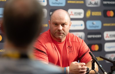 210825 - Wales Women Rugby World Cup Media Conference - Sean Lynn, Wales Women head coach, during a Wales media conference ahead of their first Women’s Rugby World Cup match against Scotland