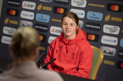210825 - Wales Women Rugby World Cup Media Conference - Kate Williams, Wales co-captain, during a Wales media conference ahead of their first Women’s Rugby World Cup match against Scotland