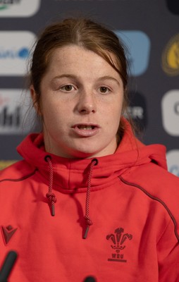 210825 - Wales Women Rugby World Cup Media Conference - Kate Williams, Wales co-captain, during a Wales media conference ahead of their first Women’s Rugby World Cup match against Scotland