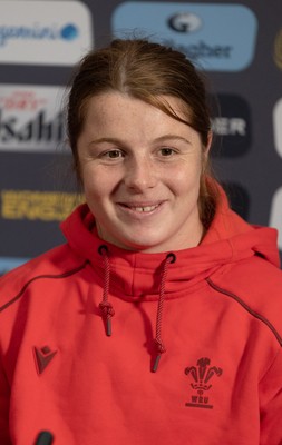 210825 - Wales Women Rugby World Cup Media Conference - Kate Williams, Wales co-captain, during a Wales media conference ahead of their first Women’s Rugby World Cup match against Scotland