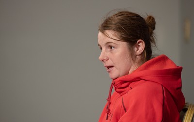 210825 - Wales Women Rugby World Cup Media Conference - Kate Williams, Wales co-captain, during a Wales media conference ahead of their first Women’s Rugby World Cup match against Scotland