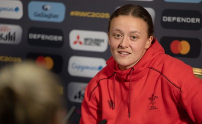 210825 - Wales Women Rugby World Cup Media Conference - Lleucu George during a Wales media conference ahead of their first Women’s Rugby World Cup match against Scotland