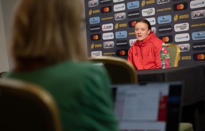 210825 - Wales Women Rugby World Cup Media Conference - Lleucu George during a Wales media conference ahead of their first Women’s Rugby World Cup match against Scotland