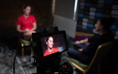 210825 - Wales Women Rugby World Cup Media Conference - Lisa Neumann during a Wales media conference ahead of their first Women’s Rugby World Cup match against Scotland
