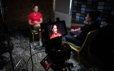 210825 - Wales Women Rugby World Cup Media Conference - Lisa Neumann during a Wales media conference ahead of their first Women’s Rugby World Cup match against Scotland