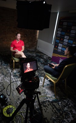 210825 - Wales Women Rugby World Cup Media Conference - Lisa Neumann during a Wales media conference ahead of their first Women’s Rugby World Cup match against Scotland