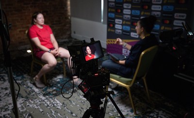 210825 - Wales Women Rugby World Cup Media Conference - Gwen Crabb during a Wales media conference ahead of their first Women’s Rugby World Cup match against Scotland