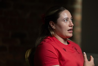 210825 - Wales Women Rugby World Cup Media Conference - Gwen Crabb during a Wales media conference ahead of their first Women’s Rugby World Cup match against Scotland