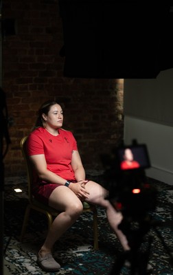 210825 - Wales Women Rugby World Cup Media Conference - Gwen Crabb during a Wales media conference ahead of their first Women’s Rugby World Cup match against Scotland