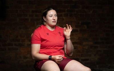 210825 - Wales Women Rugby World Cup Media Conference - Gwen Crabb during a Wales media conference ahead of their first Women’s Rugby World Cup match against Scotland