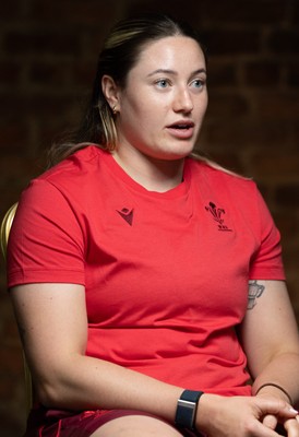 210825 - Wales Women Rugby World Cup Media Conference - Gwen Crabb during a Wales media conference ahead of their first Women’s Rugby World Cup match against Scotland