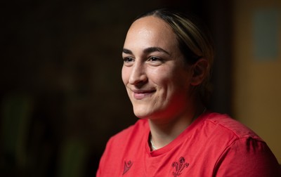 210825 - Wales Women Rugby World Cup Media Conference - Courtney Keight during a Wales media conference ahead of their first Women’s Rugby World Cup match against Scotland