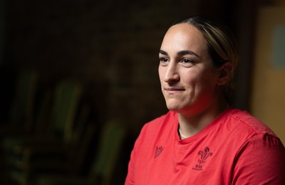210825 - Wales Women Rugby World Cup Media Conference - Courtney Keight during a Wales media conference ahead of their first Women’s Rugby World Cup match against Scotland