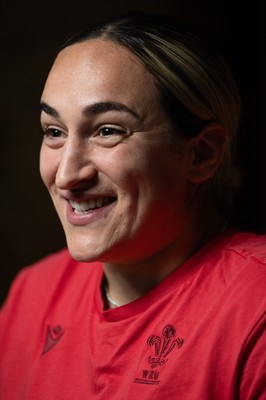 210825 - Wales Women Rugby World Cup Media Conference - Courtney Keight during a Wales media conference ahead of their first Women’s Rugby World Cup match against Scotland