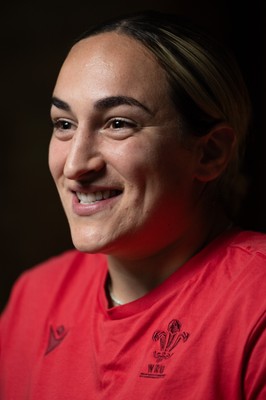 210825 - Wales Women Rugby World Cup Media Conference - Courtney Keight during a Wales media conference ahead of their first Women’s Rugby World Cup match against Scotland