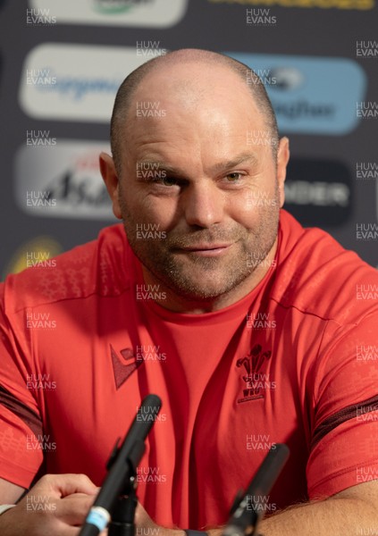 210825 - Wales Women Rugby World Cup Media Conference - Sean Lynn, Wales Women head coach, during a Wales media conference ahead of their first Women’s Rugby World Cup match against Scotland