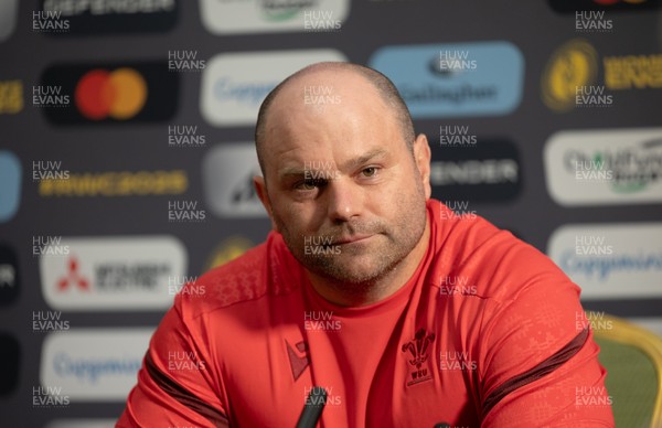 210825 - Wales Women Rugby World Cup Media Conference - Sean Lynn, Wales Women head coach, during a Wales media conference ahead of their first Women’s Rugby World Cup match against Scotland