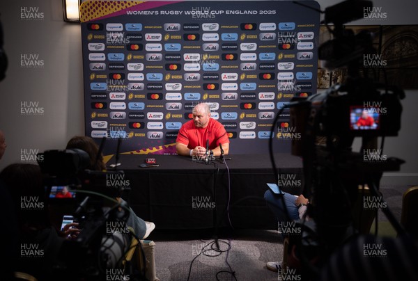 210825 - Wales Women Rugby World Cup Media Conference - Sean Lynn, Wales Women head coach, during a Wales media conference ahead of their first Women’s Rugby World Cup match against Scotland