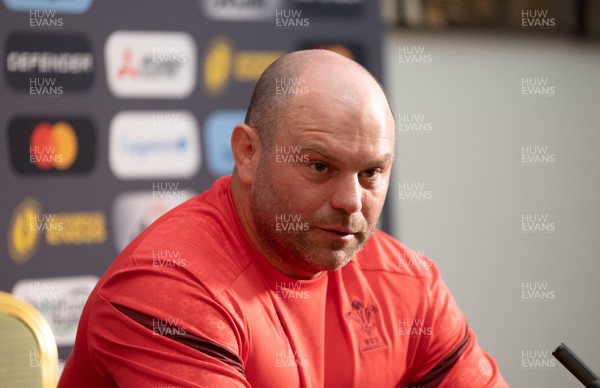 210825 - Wales Women Rugby World Cup Media Conference - Sean Lynn, Wales Women head coach, during a Wales media conference ahead of their first Women’s Rugby World Cup match against Scotland