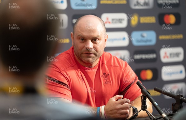 210825 - Wales Women Rugby World Cup Media Conference - Sean Lynn, Wales Women head coach, during a Wales media conference ahead of their first Women’s Rugby World Cup match against Scotland