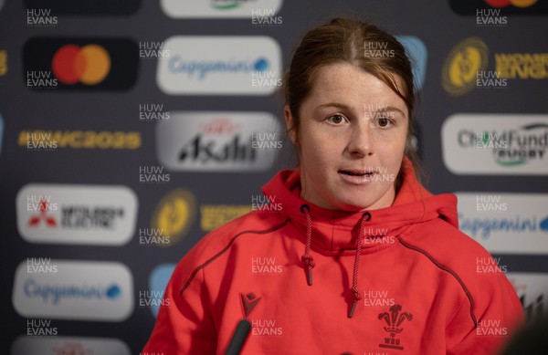 210825 - Wales Women Rugby World Cup Media Conference - Kate Williams, Wales co-captain, during a Wales media conference ahead of their first Women’s Rugby World Cup match against Scotland