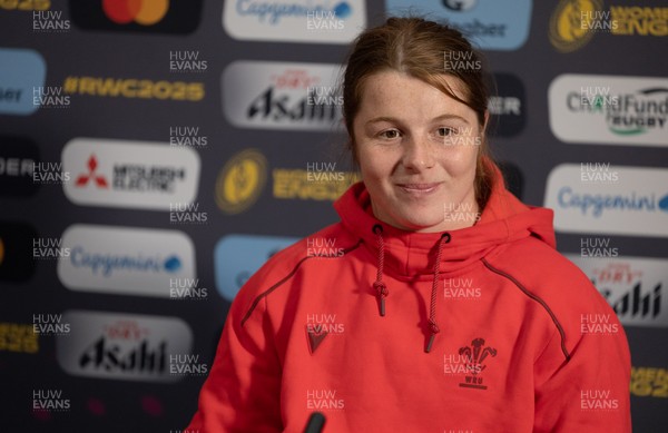 210825 - Wales Women Rugby World Cup Media Conference - Kate Williams, Wales co-captain, during a Wales media conference ahead of their first Women’s Rugby World Cup match against Scotland